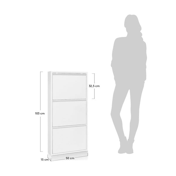 Bijeli metalni preklopni ormarić za cipele 50x103x15 cm Ode – Kave Home-image-3