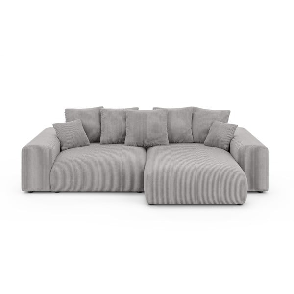 Svijetlo siva sklopiva/s prostorom za odlaganje kutna garnitura od samta (promjenjiva) Luma – Ropez