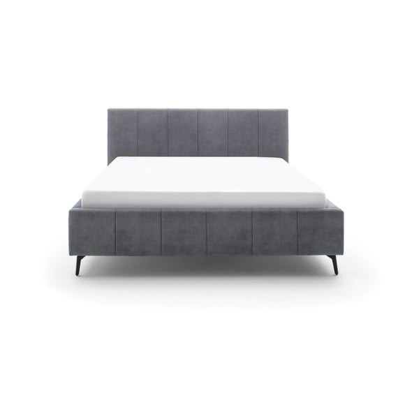 Antracitno sivi tapecirani bračni krevet s prostorom za odlaganje s podnicom 180x200 cm Lizzano – Meise Möbel-image-2