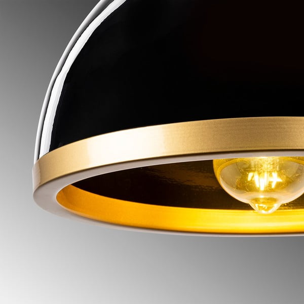 Crna/u zlatnoj boji viseća svjetiljka s metalnim sjenilom ø 30 cm Ferenci – Opviq lights-image-2