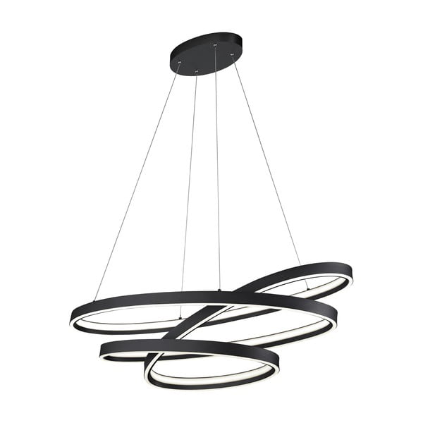 Crna LED viseća svjetiljka s metalnim sjenilom Ciola – CINQUE-image-3