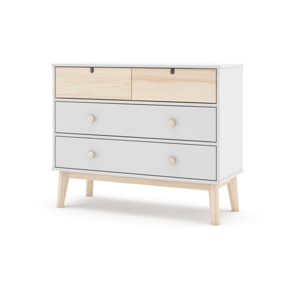 Bijela niska dječja komoda 100x81 cm Estefania - Marckeric-image-3