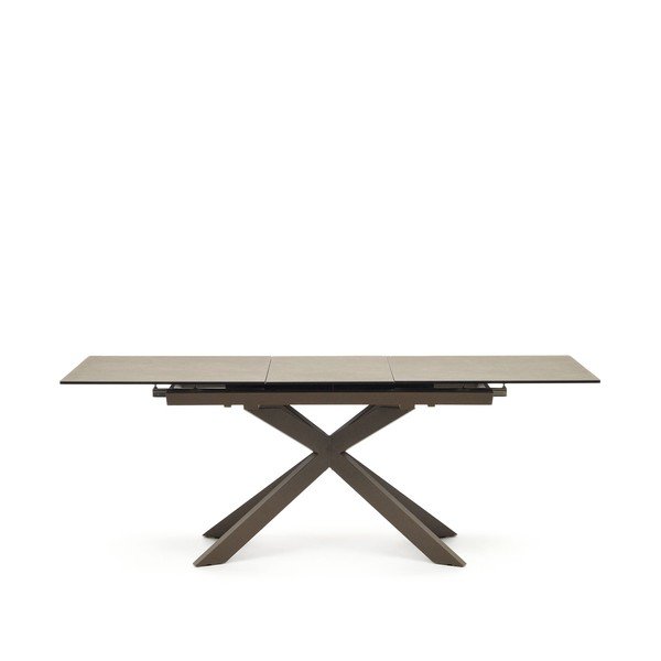 Smeđi proširiv blagovaonski stol s keramičkom daskom 90x160 cm Atminda – Kave Home-image-3