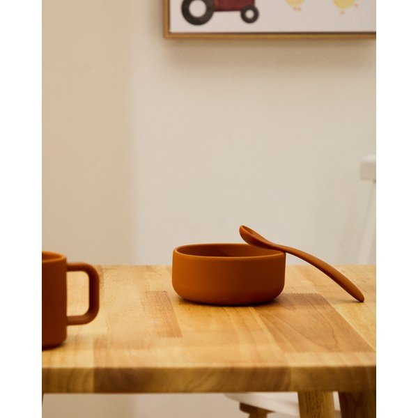 Svijetlo plave/narančaste plastične/silikonske dječje žlice u setu 2 kom Lili – Kave Home-image-2