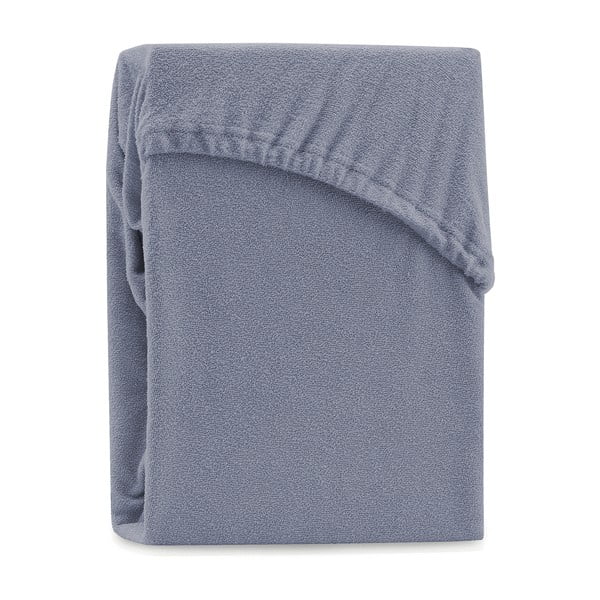 Siva plahta s gumom od frotira 180x200 cm Ruby – Restilo-image-2