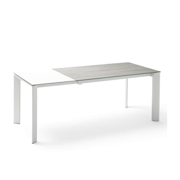Sivo-bijeli sklopivi blagovaonski stol sømcasa Lisa Blaze, dužina 140/200 cm