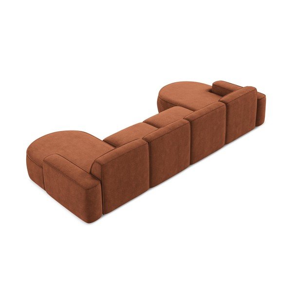 Kutna garnitura od šenila boja terakote (u obliku slova "U") Omao – Makamii-image-3