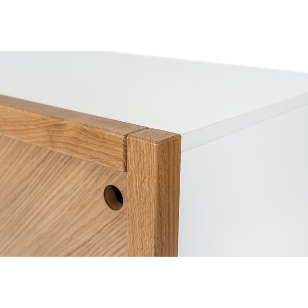 Smeđe-bijela komoda od hrastovog drveta Woodman Cubis-image-1