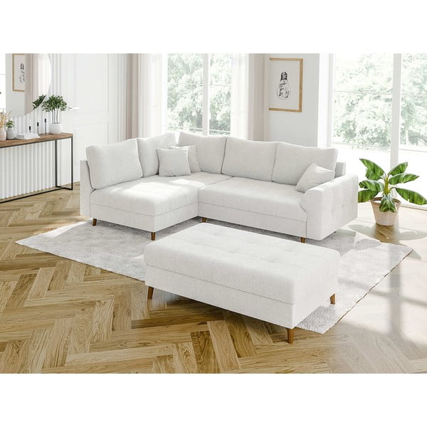 Bijeli tabure od bouclé tkanine Ariella – Ropez-image-3