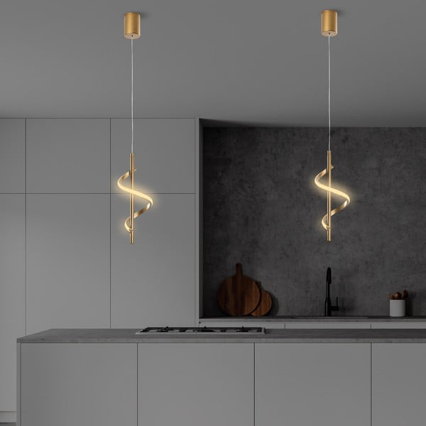 LED viseća svjetiljka u zlatnoj boji ø 16 cm Likma – Opviq lights-image-3