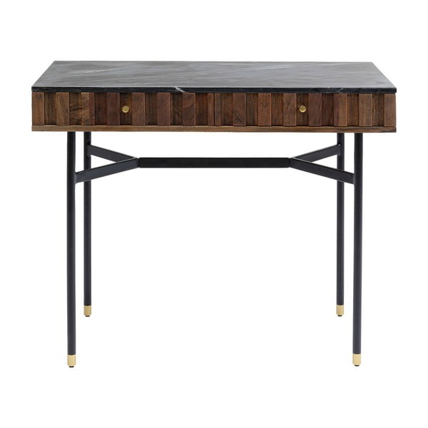 Crni radni stol s mramornom pločom Kare dizajnom Apiano