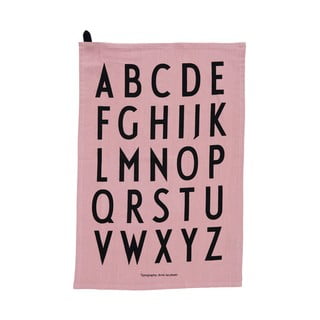 Ružičasta pamučna kuhinjska krpa Design Letters Alphabet, 40 x 60 cm