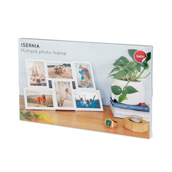 Bijeli zidni okvir za 6 fotografija Balvi Isernia-image-1