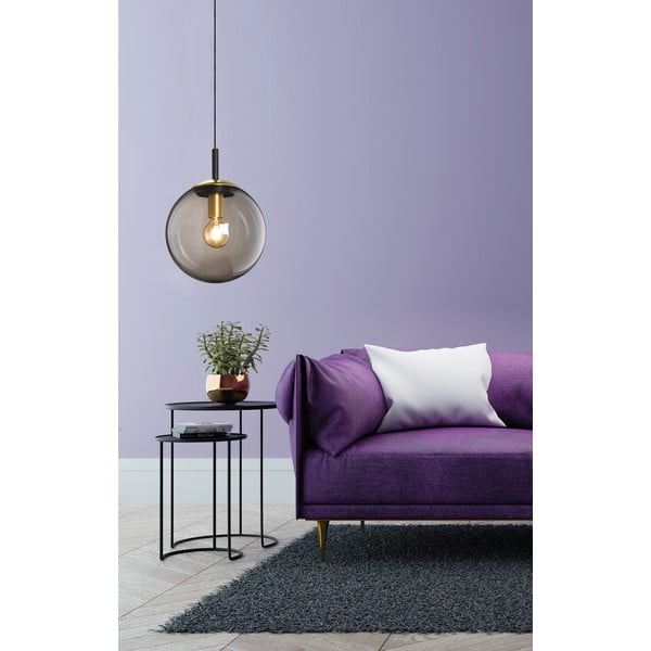 Crna viseća svjetiljka sa staklenim sjenilom Dini – Fischer & Honsel-image-2