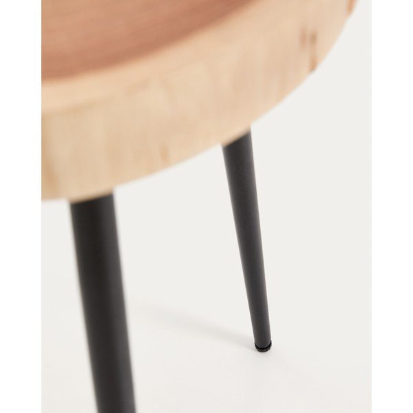 Okrugao pomoćni stol s pločom stola od bagrema 35x35 cm Tanive – Kave Home-image-3