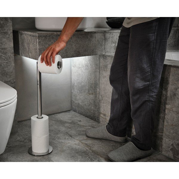 Metalni držač za WC papir u sjajno srebrnoj boji EasyStore Luxe – Joseph Joseph-image-1