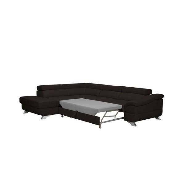 Tamnosmeđi kutni kauč na razvlačenje Windsor &amp; Co Sofas Gamma, lijevi kut-image-3