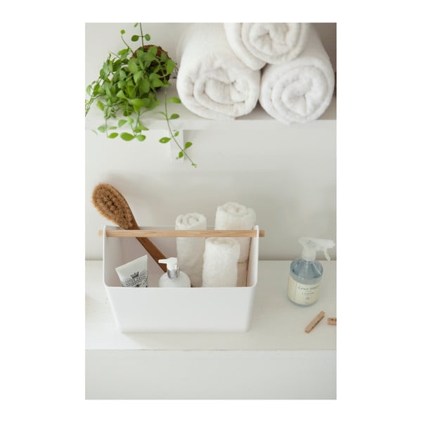 Bijela/u prirodnoj boji plastična kutija za pohranu 21x37x24 cm Favori – YAMAZAKI-image-1