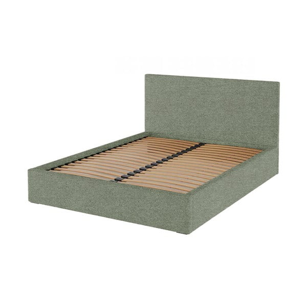 Zeleni tapecirani bračni krevet s prostorom za pohranu s podnicom 180x200 cm Bufo – MESONICA-image-3
