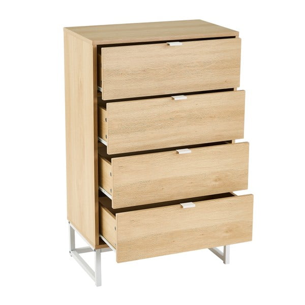 Visoka komoda u dekoru breze u prirodnoj boji 60x97,5 cm – Casa Selección-image-2