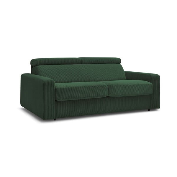 Tamno zelena sklopiva sofa od samta 195 cm Monaco – Bobochic Paris-image-3