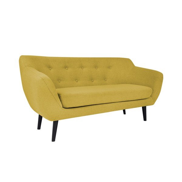 Žuti dvosjed sa smeđim nogama Mazzini Sofas Pijemont-image-1