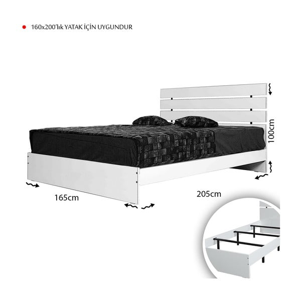 Bračni krevet 160x200 cm u prirodnoj boji Fuga – Kalune Design-image-4