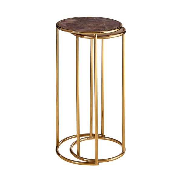 Okrugli pomoćni stolići u setu 2 kom s kamenom pločom stola ø 31 cm Vita – Premier Housewares-image-3