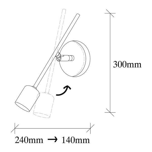 Zidna lampa s utikačem u srebrnoj boji Mizrak – Opviq lights-image-3