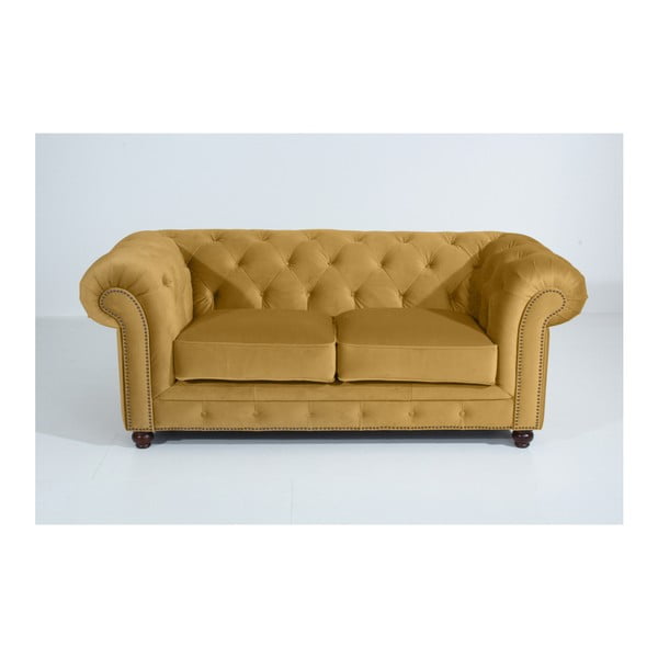 Žuta sofa Max Winzer Orleans Velvet, 196 cm