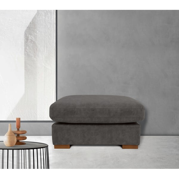 Antracitno sivi tabure od imitacije kože Hamburg – Scandic-image-1