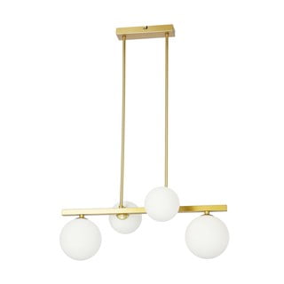 Bijela/u zlatnoj boji viseća svjetiljka sa staklenim sjenilom Kama – Candellux Lighting
