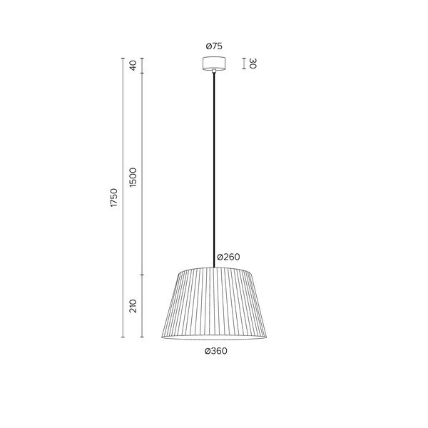 Bež viseća svjetiljka s crnim kablom Sotto Luce Kami, ⌀ 36 cm-image-3