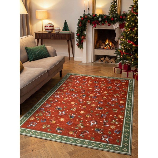 Crveni/zeleni tepih s božićnim motivom 160x230 cm Toy's Delight Nostalgic Noel Red Green – Villeroy&Boch-image-1