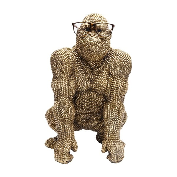 Dekorativna skulptura u zlatnoj boji Kare Design Gorilla, visina 46 cm