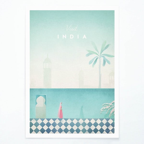 Poster Travelposter India, 50 x 70 cm