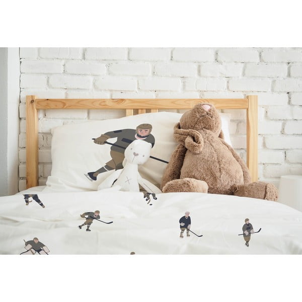 Dječja posteljina za krevet za jednu osobu od pamučnog satena 140x200 cm Ice Hockey - Butter Kings-image-1