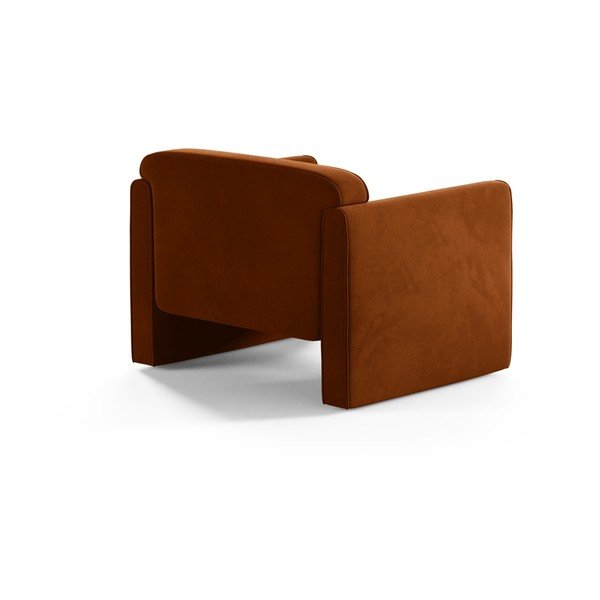 Baršunasti fotelja boja terakote Abby – Micadoni -image-2