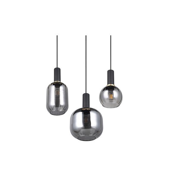 Crna viseća svjetiljka sa staklenim sjenilom Diva – Trio-image-4