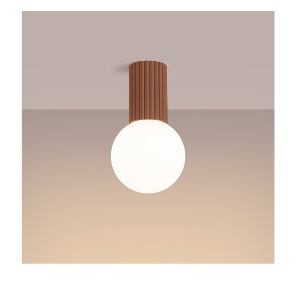 Svjetlo smeđa stropna svjetiljka sa staklenim sjenilom ø 12 cm Orbital – Sollux-image-2