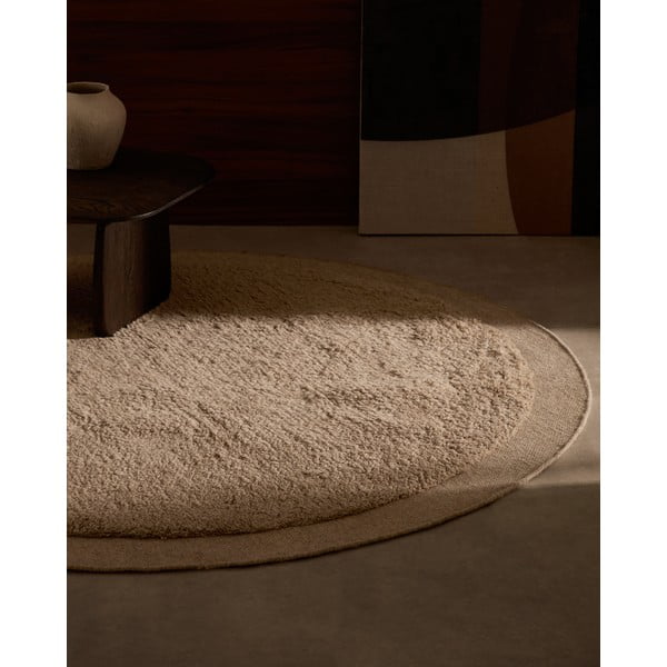 Krem ručno rađen vunen okrugao tepih ø 200 cm Marely – Kave Home-image-2