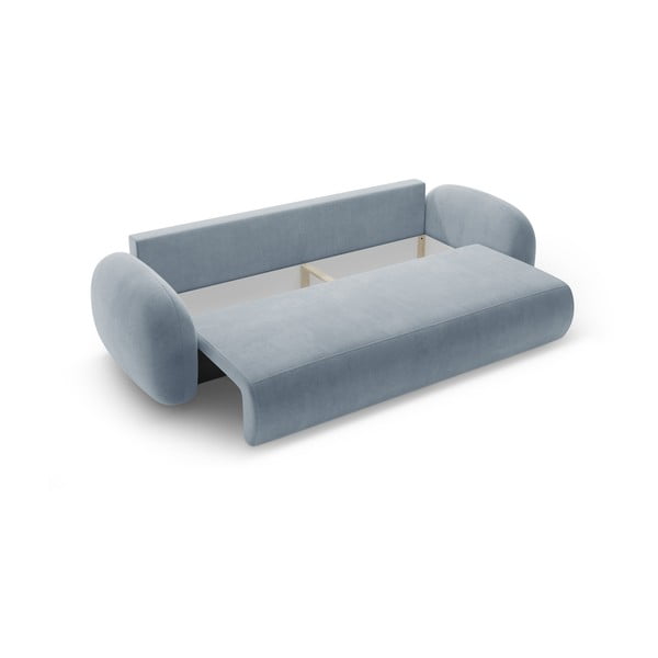 Prljavo plava baršunasti sklopiva/s prostorom za odlaganje sofa 262 cm Tonale – Cosmopolitan Design-image-3