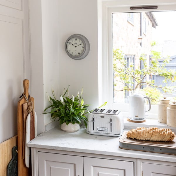 Sivi zidni sat Kitchen Craft Living Nostalgia Grey ⌀ 25,5 cm-image-1