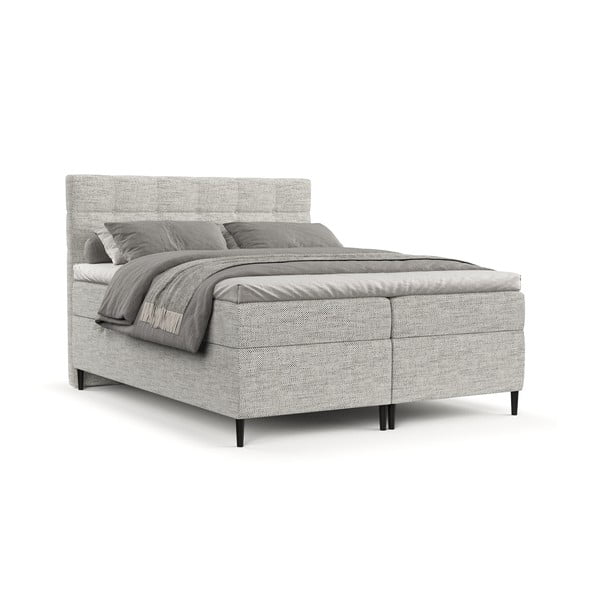 Svijetlo sivi boxspring krevet s prostorom za pohranu 180x200 cm Urbaneo – Maison de Rêve-image-2