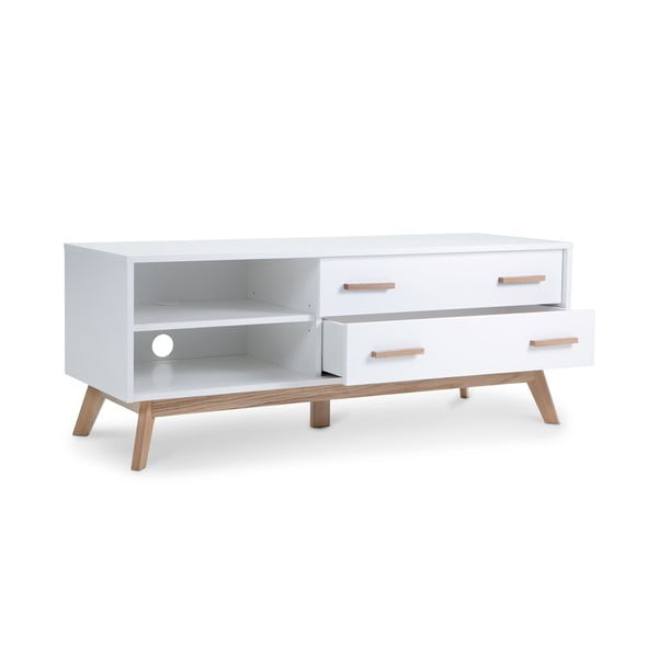 Bijela TV komoda 130x50 cm Kensal – Woodman-image-3