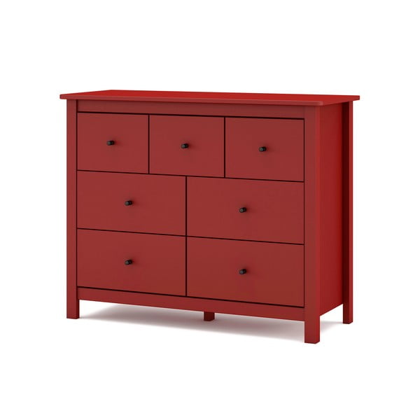 Crvena niska komoda od borovine 110x80 cm Misti - Marckeric-image-4