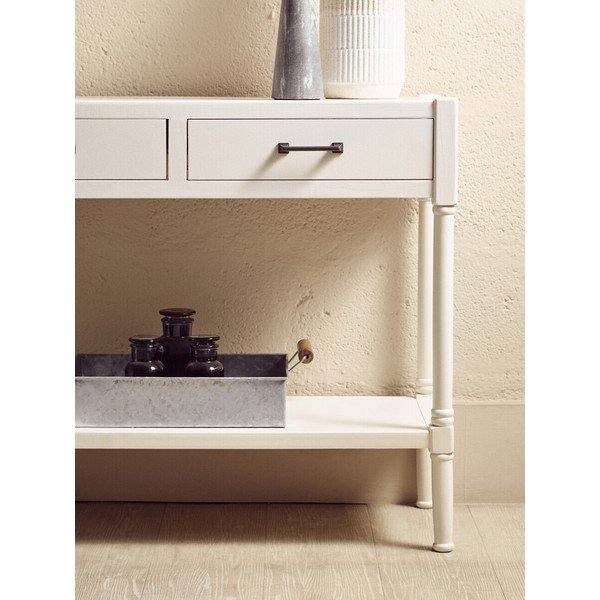 Bijeli pomoćni stol od masivnog bora 35x91 cm Heritage – Premier Housewares-image-2