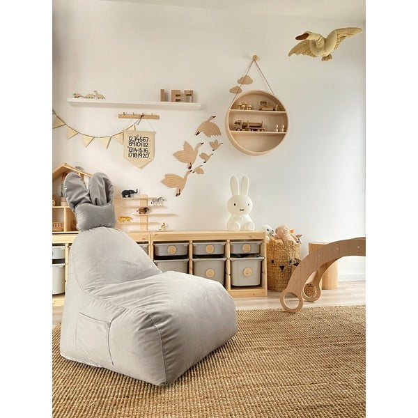 Svijetlo siva dječja vreća za sjedenje Funny Bunny – The Brooklyn Kids-image-1