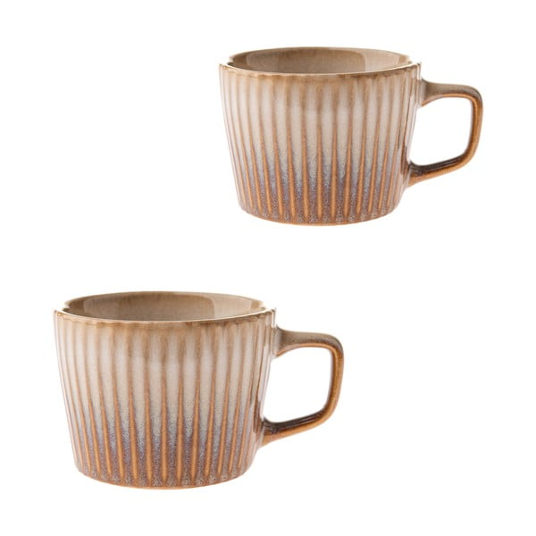 Bež šalice u setu 2 kom za cappuccino od kamenine 190 ml Tone – Dakls