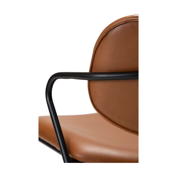 Konjak smeđa fotelja od imitacije kože Zed - DAN-FORM Denmark-image-1